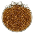 2mm amber glass seed beads for DIY jewelry making in elegant silver metallic tray - 2mm / 10g/Pack / Dark Gold