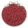 Polished transparent red glass seed beads for DIY jewelry making in a decorative silver tray - 2mm / 10g/Pack / Silver Bright Red
