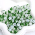 Perle in vetro crepato verde e bianco da 10mm per creazione di gioielli fai da te - 10mm (Confezione da 20) / Mix Verde Bianco