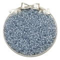 2mm light blue glass seed beads for DIY jewelry making in a decorative silver tray - 2mm / 10g/Pack / Silver Sky Blue