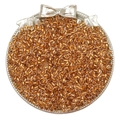 DIY glass seed beads in transparent amber with silver core finish for jewelry making - 2mm / 10g/Pack / Champagne