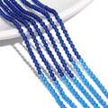 Faceted glass crystal beads in dark and sky blue for DIY bracelet jewelry making - Dark Blue