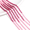 2-3mm faceted glass beads in magenta and light pink for DIY jewelry making - Rose Red