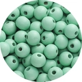 50 pezzi di perline tonde in legno verde menta con fori preforati per creazione gioielli - 10mm (50 Pezzi/Confezione) / Verde petrolio