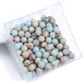 Impression Jasper natural stone beads in blue and brown for DIY jewelry making - 10Pcs/Pack / Shoushan Stone / 6mm
