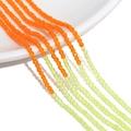 Faceted 2mm crystal glass beads in vibrant orange to lime green gradient for DIY jewelry - Orange