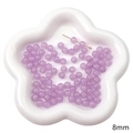 8mm light purple glass beads with natural texture for DIY jewelry making and crafts - Light Purple Jelly Round Bead
