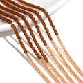 Faceted gradient glass beads strings in amber to champagne colors for DIY jewelry - Coffee Yellow
