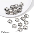 Irregular silver CCB lava beads 15x14mm for DIY jewelry making earrings and bracelets - Irregular Square Style / 10 Pieces Pack / Silver