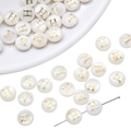 Freshwater shell bead featuring a golden letter H for DIY jewelry making - 8mm (1mm Hole, 1 Piece/Pack) / Letter H