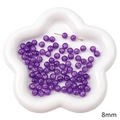 Translucent purple 8mm glass beads with ice crackle texture for DIY jewelry making - Deep Purple Crackle Bead