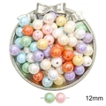 12mm iridescent macaron acrylic beads with polarized luster for DIY jewelry making - Round Beads / 12mm (20 Pieces/Pack) / Holographic Multicolor