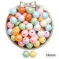 14mm iridescent round acrylic beads in assorted macaron colors for DIY jewelry making - Round Beads / 14mm (20 Pieces/Pack) / Holographic Multicolor