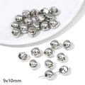 Cuentas espaciadoras irregulares CCB plateadas 9x10mm para joyería DIY y aretes - Estilo Ovalado Facetado