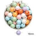 16mm iridescent acrylic round beads in pastel macaron colors for DIY jewelry making - Round Beads / 16mm (20 Pieces/Pack) / Holographic Multicolor