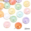 22mm Aurora-Acrylperlen mit Cartoon-Tierrelief für DIY-Schmuckherstellung - 22mm Geprägte Perle / 10er Pack / Zufällige Mischfarben