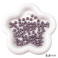 8x6mm purple cylindrical glass beads in a white flower ceramic tray for DIY jewelry - Purple Cylinder Bead