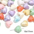 Bunte 19x17mm herzförmige Acryl-AB-Perlen mit facettiertem Finish für DIY-Schmuck - Facettiertes Kleines Herz (19x17mm) / 10er Pack