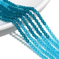 Stränge aus lichtdurchlässigen seeblauen facettierten Glasperlen für DIY Schmuckherstellung - Pfauenblau (Groß)