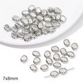Cuentas ovaladas CCB plateadas 7x8mm para manualidades de joyería y pulseras hechas a mano - Estilo Rectángulo Plano