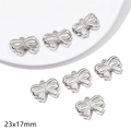 Silver bow pendants 23x17mm for DIY Y2K jewelry making projects with glossy finish - Bow