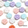 19mm bunte Perlglanz-Blumenperlen für DIY-Handwerk in sanften Makronenfarben - Kleine Blumenperle (19mm) / 10er Pack