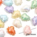 Bunte 20x14mm Herz Acrylperlen mit geprägtem Kreuzstern-Muster für DIY Schmuckdesign - Doppelherz Perle (20x14mm) / 10er Pack