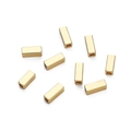 Set of 8 gold rectangle faceted spacer beads for DIY 14K jewelry making - Straight Spacer Bead / 3x8mm (10 Pieces/Pack) / Gold