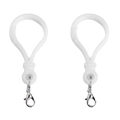 Crochet porte-clés en acrylique blanc en forme d'ampoule avec fermoir mousqueton argent - 24x47mm (10 Pièces/Paquet) / Blanc
