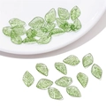 Mini green translucent acrylic leaf charms for DIY earrings and handmade jewelry - Hole 1mm 50 Pcs / 9x13mm Light Green