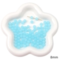 Perles rondes en verre bleu clair 8mm pour la fabrication de bijoux DIY et bracelets - Ouverture Env 1mm 20 Pcs/Paquet / Perle Ronde Bleu Gelée
