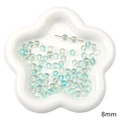 8mm doorschijnende blauwe glazen kralen met aurora-afwerking voor DIY-sieraden maken - 8mm (20 Stuks/Verpakking) / Lichtblauw