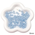 Perles rondes en verre craquelé bleu clair 8mm pour bijoux et bracelets DIY - Ouverture Env 1mm 20 Pcs/Paquet / Perle Ronde Craquelée Bleu Clair