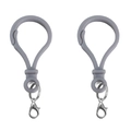 Set van twee grijze acryl sleutelhangers in peervorm met zilveren karabijnsluiting - 24x47mm (10 Stuks/Verpakking) / Grijs