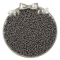 Perline di vetro grigio metallizzato per gioielli fai-da-te su un vassoio d'argento - 2mm (circa 1000 pezzi/10g) / Grigio Canna di Fucile