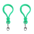 Grasgroene acryl lampvormige sleutelhangers met metalen karabijnsluiting, set van 2 - 24x47mm (10 Stuks/Verpakking) / Groen