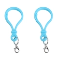 Set van twee hemelblauwe acryl sleutelhangerhaken met metalen karabijnsluiting voor tas - 24x47mm (10 Stuks/Verpakking) / Lichtblauw