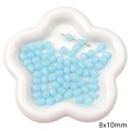 Perles en verre bleu clair 8x10mm en forme de barillet pour création de bijoux DIY - Ouverture Env 1mm 20 Pcs/Paquet / Perle Jujube Bleu Clair Gelée