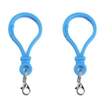 Hemelblauwe acryl sleutelhanger haak set met duurzame metalen karabijnsluiting - 24x47mm (10 Stuks/Verpakking) / Blauw