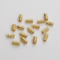 Golden 14K gold filled faceted spacer beads for DIY jewelry making bracelets - Spiral Tube Style (FGT419) / 10 Pieces/Pack (3x6mm)