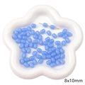 Perles baril bleu ciel 8x10mm en verre pour création de bijoux DIY et travaux manuels - Ouverture Env 1mm 20 Pcs/Paquet / Perle Jujube Bleue Gelée