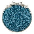 Perline di vetro blu metallizzato per gioielli DIY in vassoio argento con fiocco - 2mm (circa 1000 pezzi/10g) / Blu Aqua Argento