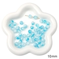 Perles en verre craquelé bleu clair de 10mm dans un plat en céramique pour bijoux - Ouverture Env 1mm 20 Pcs/Paquet / Perle Craquelée Bleu Clair Bicolore
