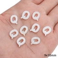 White freshwater shell letter Q bead 9x10mm for DIY jewelry making and necklaces - Letter Q / 2 Pcs/Set / Original Color