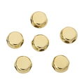 Set of six 14K gold filled silicone slider beads for adjustable DIY bracelets - 9.5mm Double Hole Silicone Flat Round Style (1 Piece/Pack) / Gold (FGT457)