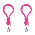 Set van twee roze acryl haken in peervorm met zilveren metalen kreeftsluitingen - 24x47mm (10 Stuks/Verpakking) / Rozerood