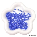 Perles en verre bleu foncé 6x4mm dans un plateau à fleurs pour bijoux DIY - Ouverture Env 1mm 20 Pcs/Paquet / Perle Dodue Bleu Foncé Solide