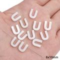 U-shaped white freshwater shell beads 8x10mm for DIY jewelry making and earrings - Letter U / 2 Pcs/Set / Original Color