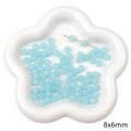 Perles de verre bleu clair 8x6mm pour bijoux DIY et bracelets perlés faits main - Ouverture Env 1mm 20 Pcs/Paquet / Perle Dodue Bleu Clair