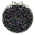 DIY 2mm metallic iridescent glass seed beads in purple and green for jewelry making - Mineral Blue